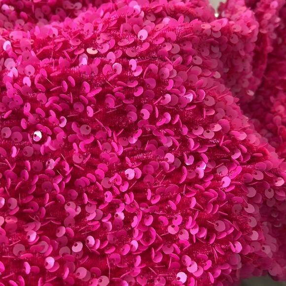 Berlinnova Sexy Glitter One-Shoulder Sequin Minidress Pink Size 4 - Picture 8 of 9